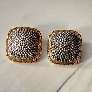Vaubel sterling silver and gold plate clip on earrings 1996 signed